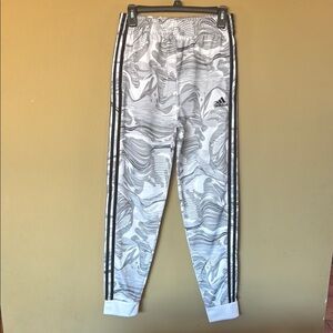 Adidas White and Black Swirl Track Pants